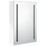 Armario de baño con espejo LED blanco brillante 50x13x70 cm de vidaXL, Tocadores de baño - Ref: Foro24-326501, Precio: 143,86...