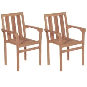 Stapelbare Gartenstühle, 2 Stück Massivholz aus Teakholz von , Gartenstühle - Ref: Foro24-44725, Preis: 281,47 €, Rabatt: %