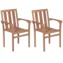 Stackable garden chairs, 2 units, solid teak wood by , Garden chairs - Ref: Foro24-44725, Price: 281,47 €, Discount: %