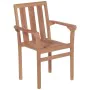 Stackable garden chairs, 2 units, solid teak wood by , Garden chairs - Ref: Foro24-44725, Price: 281,47 €, Discount: %