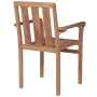 Stackable garden chairs, 2 units, solid teak wood by , Garden chairs - Ref: Foro24-44725, Price: 281,47 €, Discount: %
