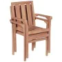 Stackable garden chairs, 2 units, solid teak wood by , Garden chairs - Ref: Foro24-44725, Price: 281,47 €, Discount: %