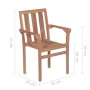 Stackable garden chairs, 2 units, solid teak wood by , Garden chairs - Ref: Foro24-44725, Price: 281,47 €, Discount: %