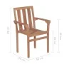 Stapelbare Gartenstühle, 2 Stück Massivholz aus Teakholz von , Gartenstühle - Ref: Foro24-44725, Preis: 281,47 €, Rabatt: %