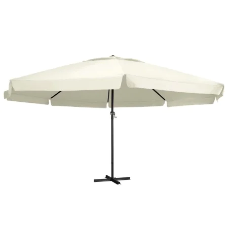 Garden umbrella with white aluminum pole, sand color, 600 cm. by , Umbrellas - Ref: Foro24-47370, Price: 276,61 €, Discount: %