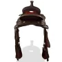 Western saddle, headstall, and breast collar real leather 16" brown by , Frames - Ref: Foro24-91348, Price: 220,23 €, Discoun...