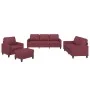 4-piece sofa set with red wine fabric cushions by , Sofas - Ref: Foro24-3201442, Price: 617,60 €, Discount: %