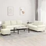 3-piece cream velvet sofa set with cushions by , Sofas - Ref: Foro24-3202268, Price: 586,54 €, Discount: %