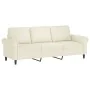 3-piece cream velvet sofa set with cushions by , Sofas - Ref: Foro24-3202268, Price: 586,54 €, Discount: %
