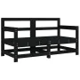 Garden armchairs with cushions 2 units solid black pine wood by , Modular outdoor sofas - Ref: Foro24-825594, Price: 147,67 €...