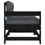 Garden armchairs with cushions 2 units solid black pine wood by , Modular outdoor sofas - Ref: Foro24-825594, Price: 147,67 €...