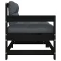 Gartensofas mit Kissen, 2 Stück Massivholz Kiefer Schwarz. von , Modulare Sofas für den Außenbereich - Ref: Foro24-825594, Pr...