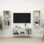 Living room furniture set, 5 pieces, engineered wood, white and Sonoma oak. by , TV Furniture - Ref: Foro24-3079615, Price: 1...