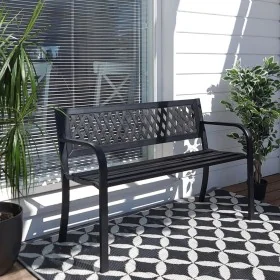 ProGarden Black steel bench 119x50x75 cm by , garden benches - Ref: Foro24-436173, Price: 95,58 €, Discount: %