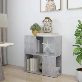 Librería de madera contrachapada gris hormigón 60x24x63 cm de , Librerías y estanterías - Ref: Foro24-809066, Precio: 33,43 €...