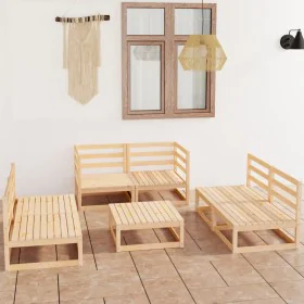 Juego de muebles de jardín 7 piezas madera maciza de pino de , Conjuntos de jardín - Ref: Foro24-3075414, Precio: 412,01 €, D...