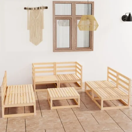7-teiliges Gartensitzgruppen-Set aus massivem Kiefernholz. von , Gartensets - Ref: Foro24-3075414, Preis: 412,01 €, Rabatt: %