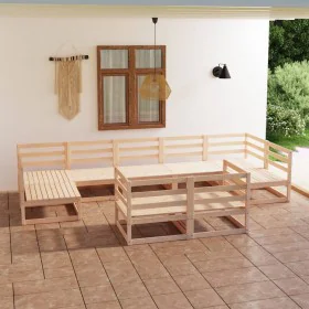 9-piece solid pine wood garden furniture set by , Garden sets - Ref: Foro24-3076199, Price: 536,61 €, Discount: %
