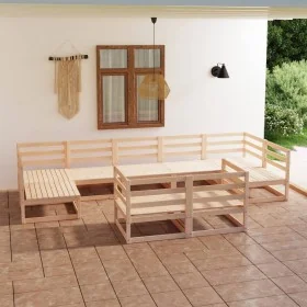 9-teiliges Gartensitzgruppen-Set aus massivem Kiefernholz. von , Gartensets - Ref: Foro24-3076199, Preis: 536,61 €, Rabatt: %