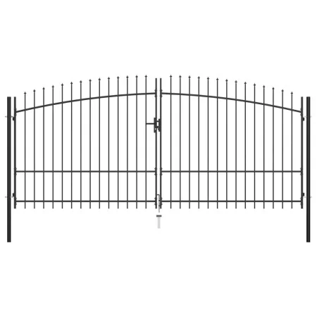 Puerta doble para valla con puntas de lanza 400x225 cm de , Puertas de jardín - Ref: Foro24-145741, Precio: 248,39 €, Descuen...