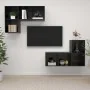 Wohnzimmermöbel-Set, 4-teilig, aus schwarz glänzendem Ingenieurholz. von , TV-Möbel - Ref: Foro24-3079842, Preis: 152,48 €, R...