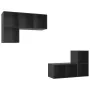 Wohnzimmermöbel-Set, 4-teilig, aus schwarz glänzendem Ingenieurholz. von , TV-Möbel - Ref: Foro24-3079842, Preis: 152,48 €, R...