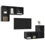 Wohnzimmermöbel-Set, 4-teilig, aus schwarz glänzendem Ingenieurholz. von , TV-Möbel - Ref: Foro24-3079842, Preis: 152,48 €, R...