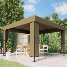 Gazebo with double taupe gray roof 3x3x2.7 m 180 g/m² by , Tents and gazebos - Ref: Foro24-312218, Price: 243,44 €, Discount: %