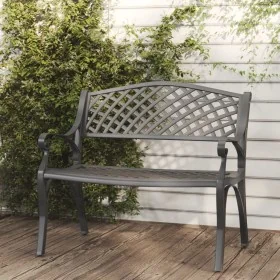 Banco de jardín de aluminio fundido negro 102 cm de , Bancos de jardín - Ref: Foro24-317748, Precio: 215,11 €, Descuento: %