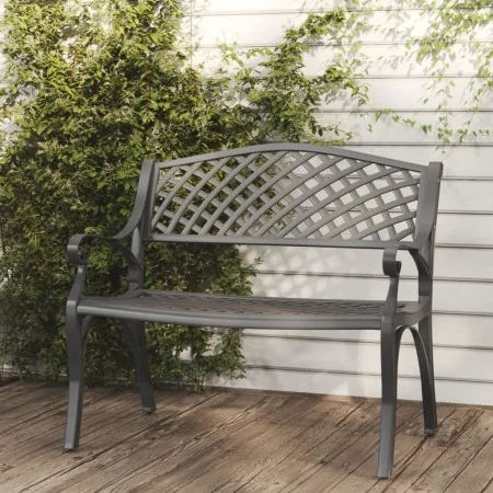 Gusseiserne Gartenbank in Schwarz, 102 cm von , Gartenbänke - Ref: Foro24-317748, Preis: 219,69 €, Rabatt: %