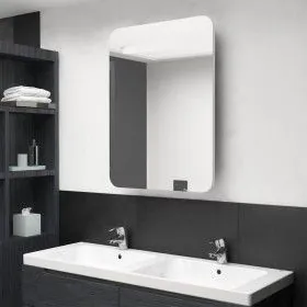 Hellweißer LED-Spiegel-Badezimmerschrank 60 x 11 x 80 cm von vidaXL, Badezimmerwaschtische - Ref: Foro24-326509, Preis: 124,3...