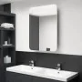 Hellweißer LED-Spiegel-Badezimmerschrank 60 x 11 x 80 cm von vidaXL, Badezimmerwaschtische - Ref: Foro24-326509, Preis: 124,3...
