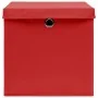 Storage boxes with lids 10 units red 28x28x28 cm by , Storage baskets - Ref: Foro24-325222, Price: 52,57 €, Discount: %