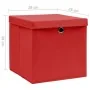 Storage boxes with lids 10 units red 28x28x28 cm by , Storage baskets - Ref: Foro24-325222, Price: 52,57 €, Discount: %