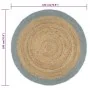 Handgefertigter Jute-Teppich mit olivgrünem Rand, 180 cm. von , Teppiche - Ref: Foro24-343608, Preis: 93,09 €, Rabatt: %