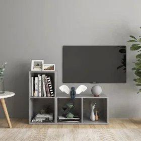 Wohnzimmermöbel 2-teilig aus grauem Beton-Ingenieurholz von , TV-Möbel - Ref: Foro24-3079947, Preis: 74,46 €, Rabatt: %