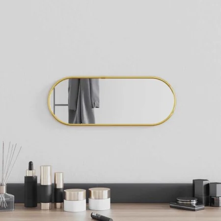 Oval golden wall mirror 40x15 cm by , Mirrors - Ref: Foro24-348195, Price: 21,77 €, Discount: %