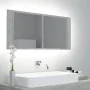 Spiegelschrank Badezimmer mit LED-Licht Acryl Grau Beton 100x12x45 cm von , Badezimmerwaschtische - Ref: Foro24-804984, Preis...