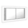 Spiegelschrank Badezimmer mit LED-Licht Acryl Grau Beton 100x12x45 cm von , Badezimmerwaschtische - Ref: Foro24-804984, Preis...