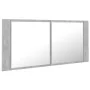 Spiegelschrank Badezimmer mit LED-Licht Acryl Grau Beton 100x12x45 cm von , Badezimmerwaschtische - Ref: Foro24-804984, Preis...