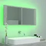 Spiegelschrank Badezimmer mit LED-Licht Acryl Grau Beton 100x12x45 cm von , Badezimmerwaschtische - Ref: Foro24-804984, Preis...