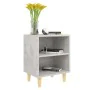 Bedside tables 2 units, gray concrete with wooden legs, 40x30x50 cm by , Nightstands - Ref: Foro24-805788, Price: 56,41 €, Di...