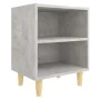 Bedside tables 2 units, gray concrete with wooden legs, 40x30x50 cm by , Nightstands - Ref: Foro24-805788, Price: 56,41 €, Di...