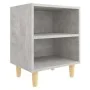 Mesitas de noche 2 uds patas madera gris hormigón 40x30x50 cm de , Mesitas de noche - Ref: Foro24-805788, Precio: 56,36 €, De...