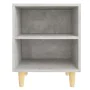 Bedside tables 2 units, gray concrete with wooden legs, 40x30x50 cm by , Nightstands - Ref: Foro24-805788, Price: 56,41 €, Di...