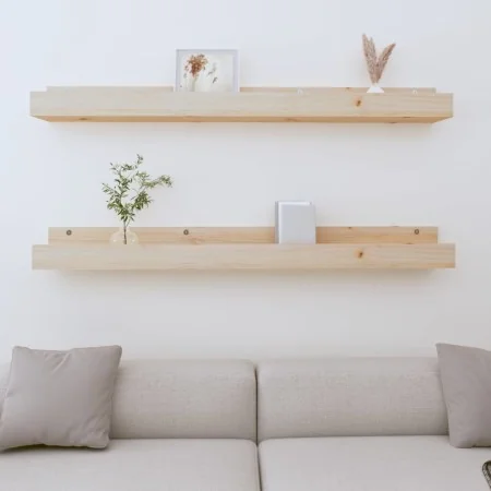 Wall shelves 2 units solid pine wood 110x12x9 cm by , Shelves and shelves - Ref: Foro24-823594, Price: 36,92 €, Discount: %