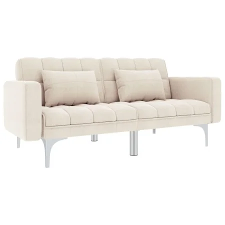 Cream-colored fabric sofa bed by , Sofas - Ref: Foro24-247216, Price: 470,81 €, Discount: %