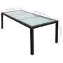 Garden table made of synthetic rattan and brown glass 190x90x75 cm by , Garden tables - Ref: Foro24-44068, Price: 333,68 €, D...