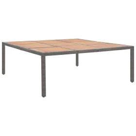 Gartentisch aus grauem PE-Rattan und Akazienholz 200x200x74 cm von , Gartentische - Ref: Foro24-46137, Preis: 338,49 €, Rabat...