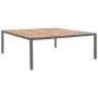 PE rattan and gray acacia wood garden table 200x200x74 cm by , Garden tables - Ref: Foro24-46137, Price: 338,49 €, Discount: %